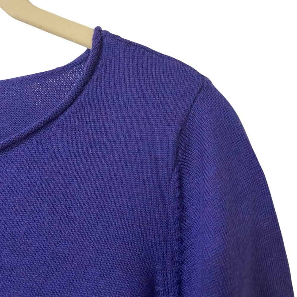 Eileen Fisher Blue Merino Wool Sweater Dress Size Small Long Sleeves Lagenlook - Picture 4 of 9